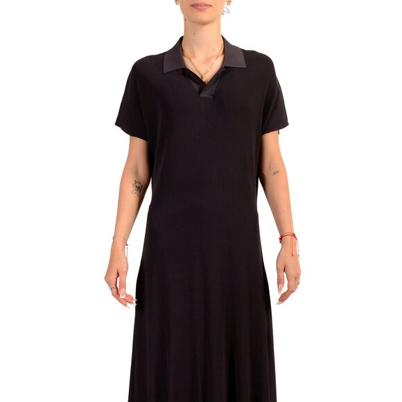 Burberry Women's Plum Purple Stretch Short Sleeve Polo Dress US L IT 44 - Picture 1 of 6